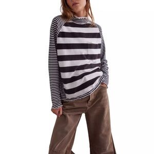 Women's Free People Punk Playful Long Sleeve Mock Neck Shirt